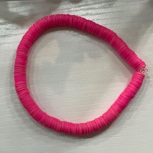 Vibrant Pink Beaded Necklace